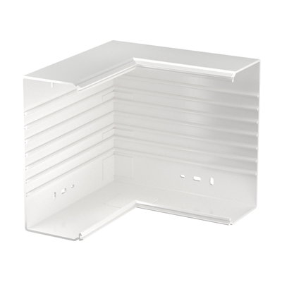 Ângulo interno 250x230x100 Policloreto de vinilo branco puro RAL 9010