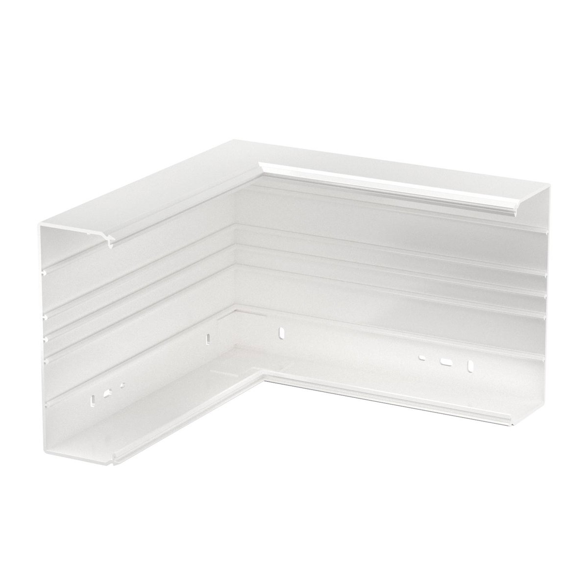 Ângulo interno 329x210x80 Policloreto de vinilo branco puro RAL 9010