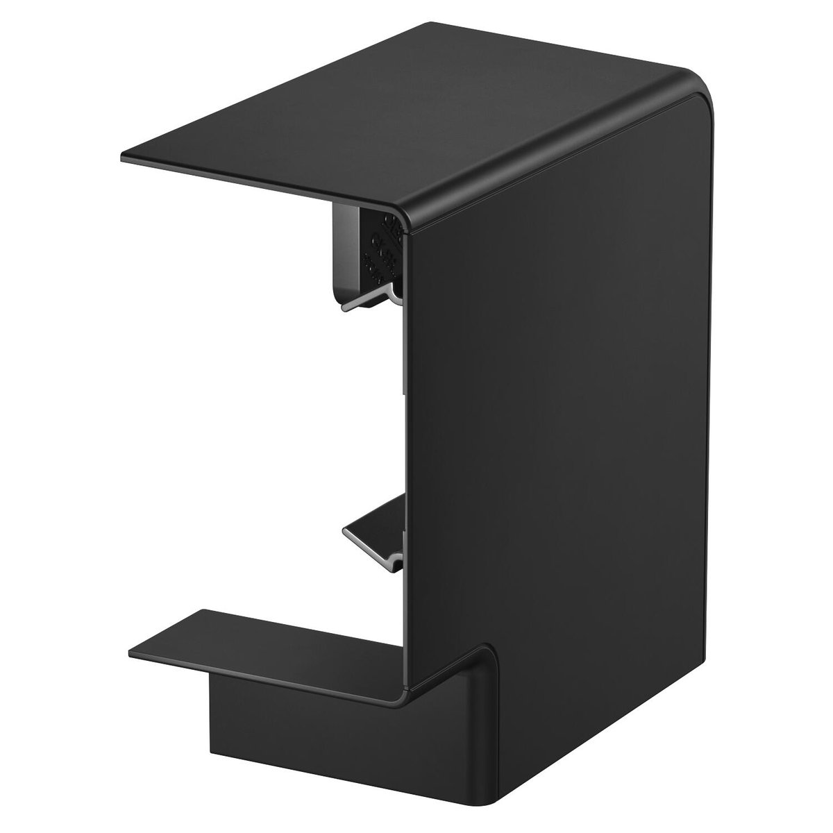 Flat angle hood fitting 70x130 Policarbonato/acrilonitrila-butadieno-estireno preto RAL 9005
