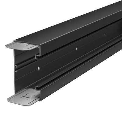 Device installation trunking with base perforation 2000x130x70 Policloreto de vinilo preto RAL 9005