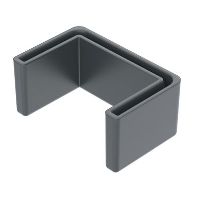 Proteção de topo para perfil US 3 25x50 Polietileno preto grafite RAL 9011