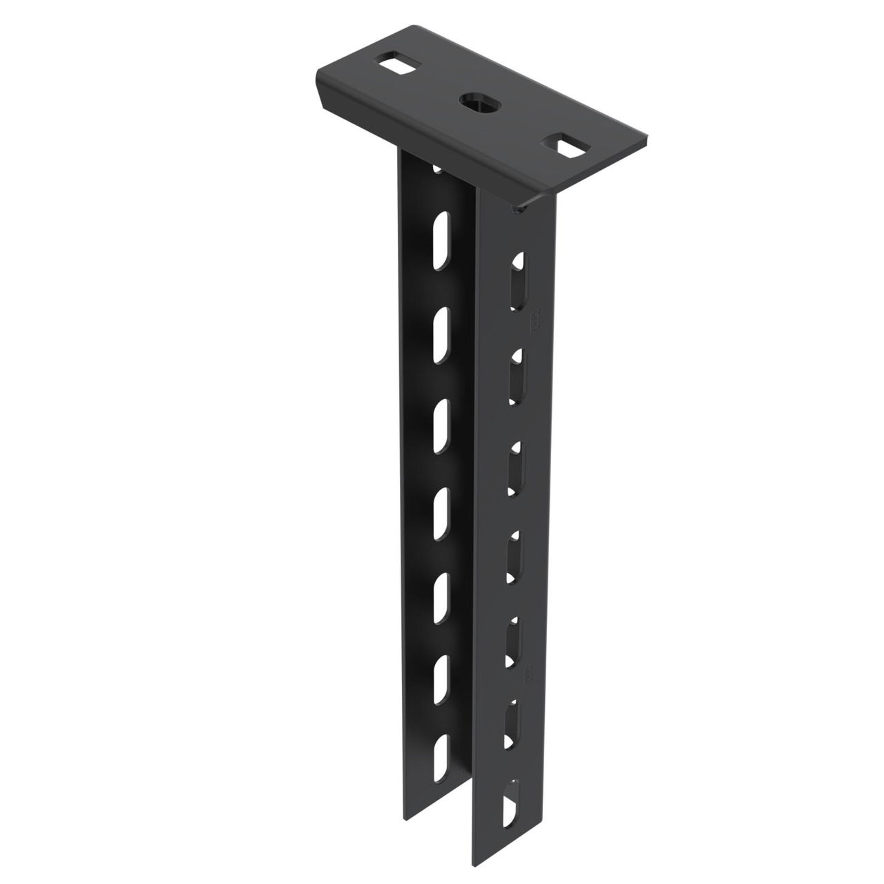 Support with welded head plate 50x50x400 Aço PES135 - Poliéster preto RAL 9005