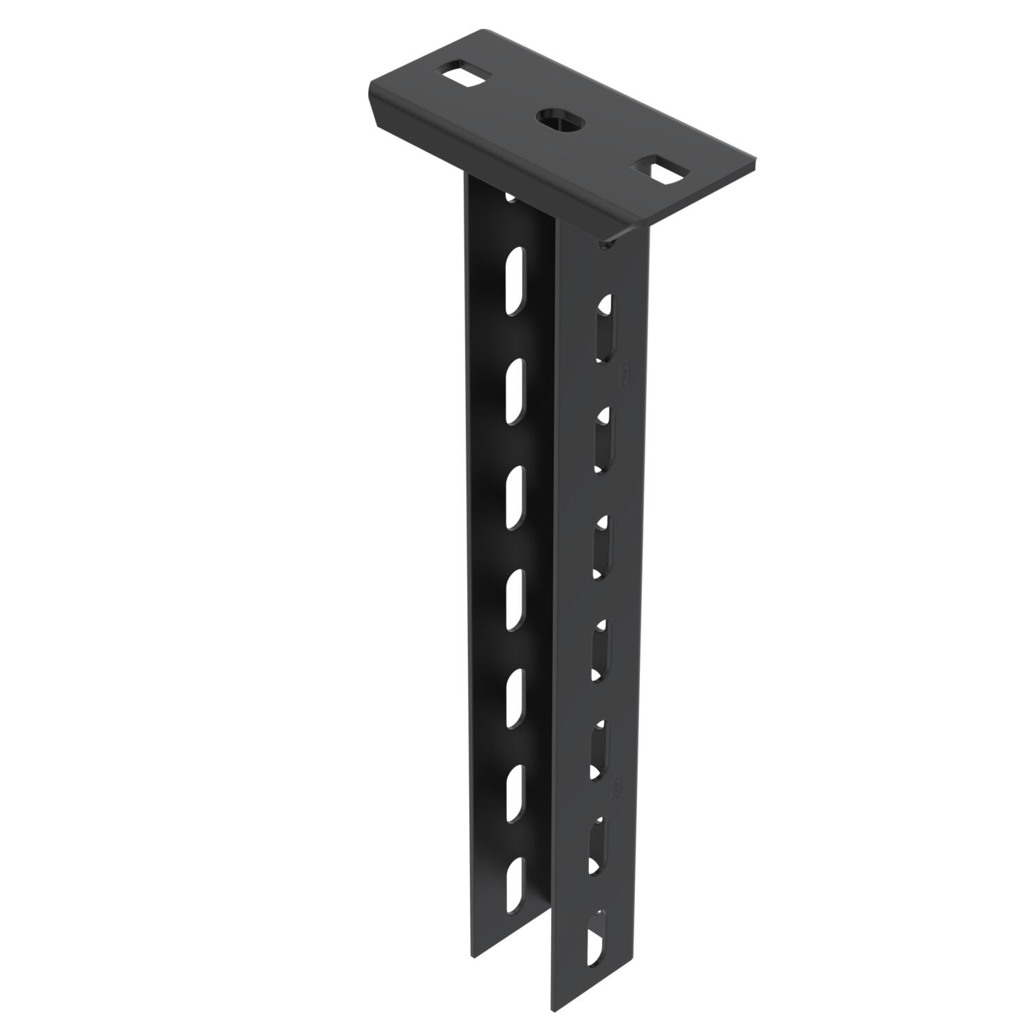 Support with welded head plate 50x50x400 Aço PES135 - Poliéster preto RAL 9005