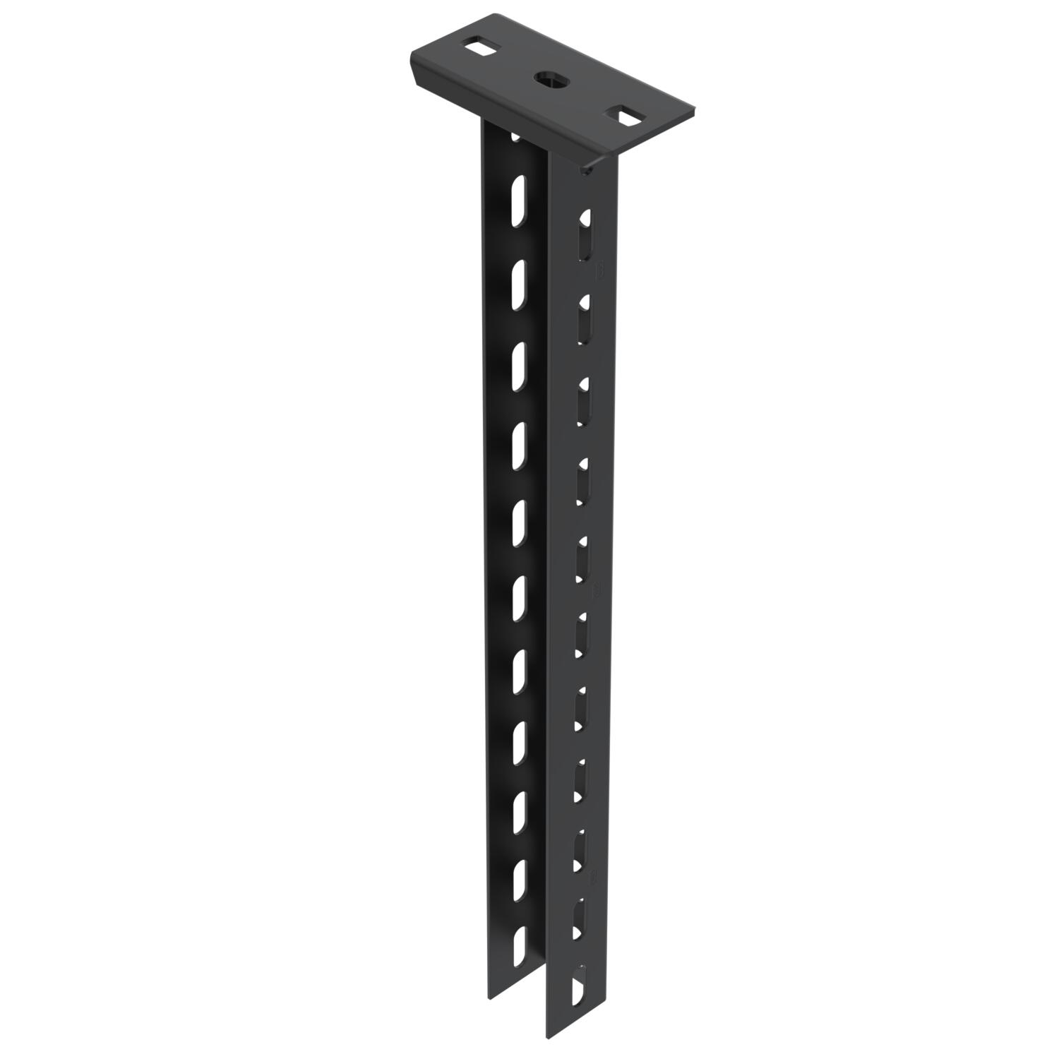 Support with welded head plate 50x50x600 Aço PES135 - Poliéster preto RAL 9005