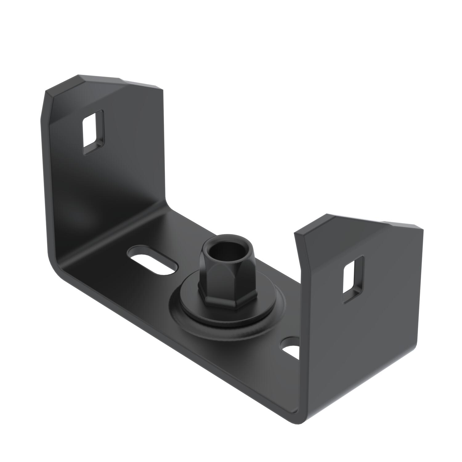 Suspensão central para caminho de cabos em chapa B100mm Aço PES135 - Poliéster preto RAL 9005