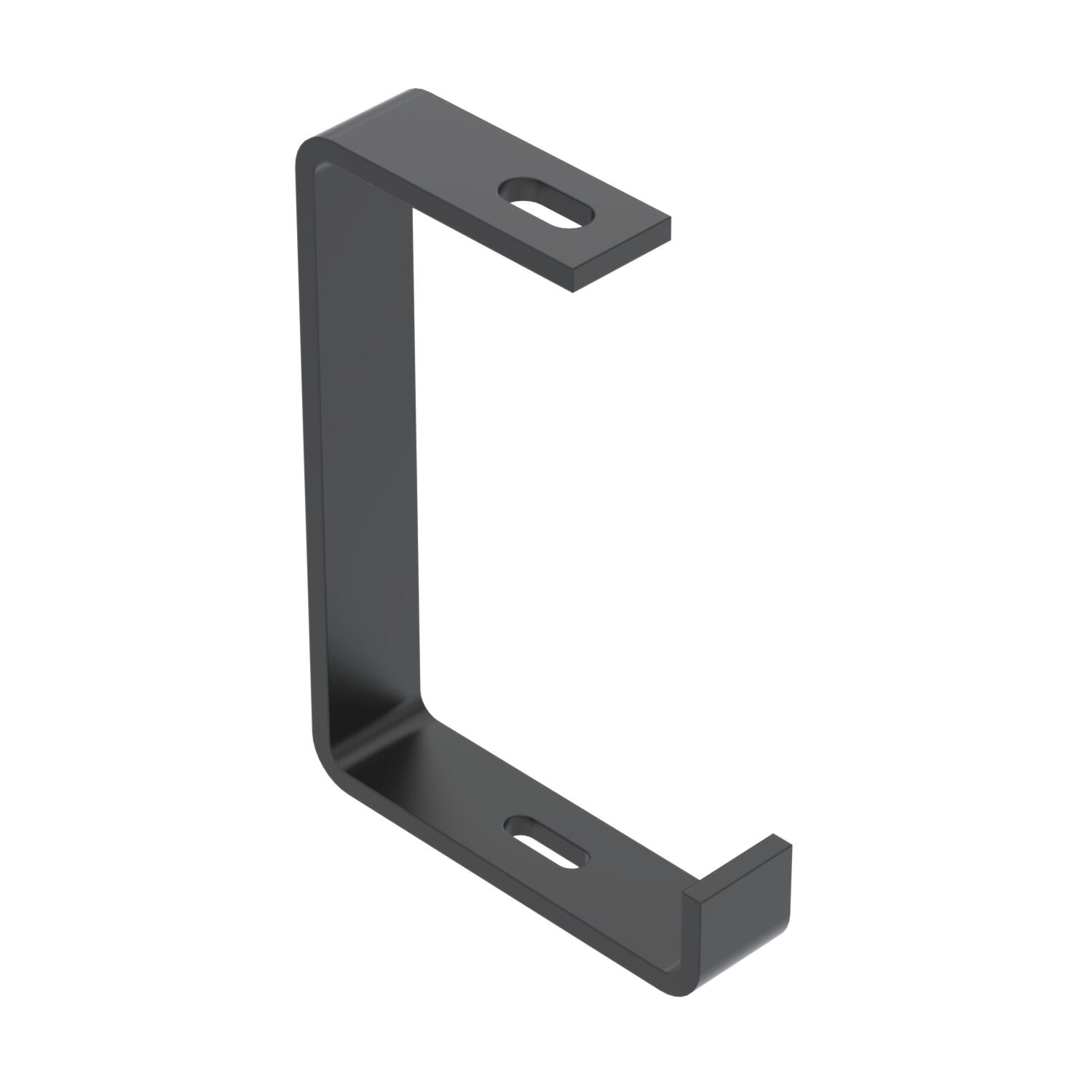 Consola de teto Perfil plano B100mm Aço PES135 - Poliéster preto RAL 9005