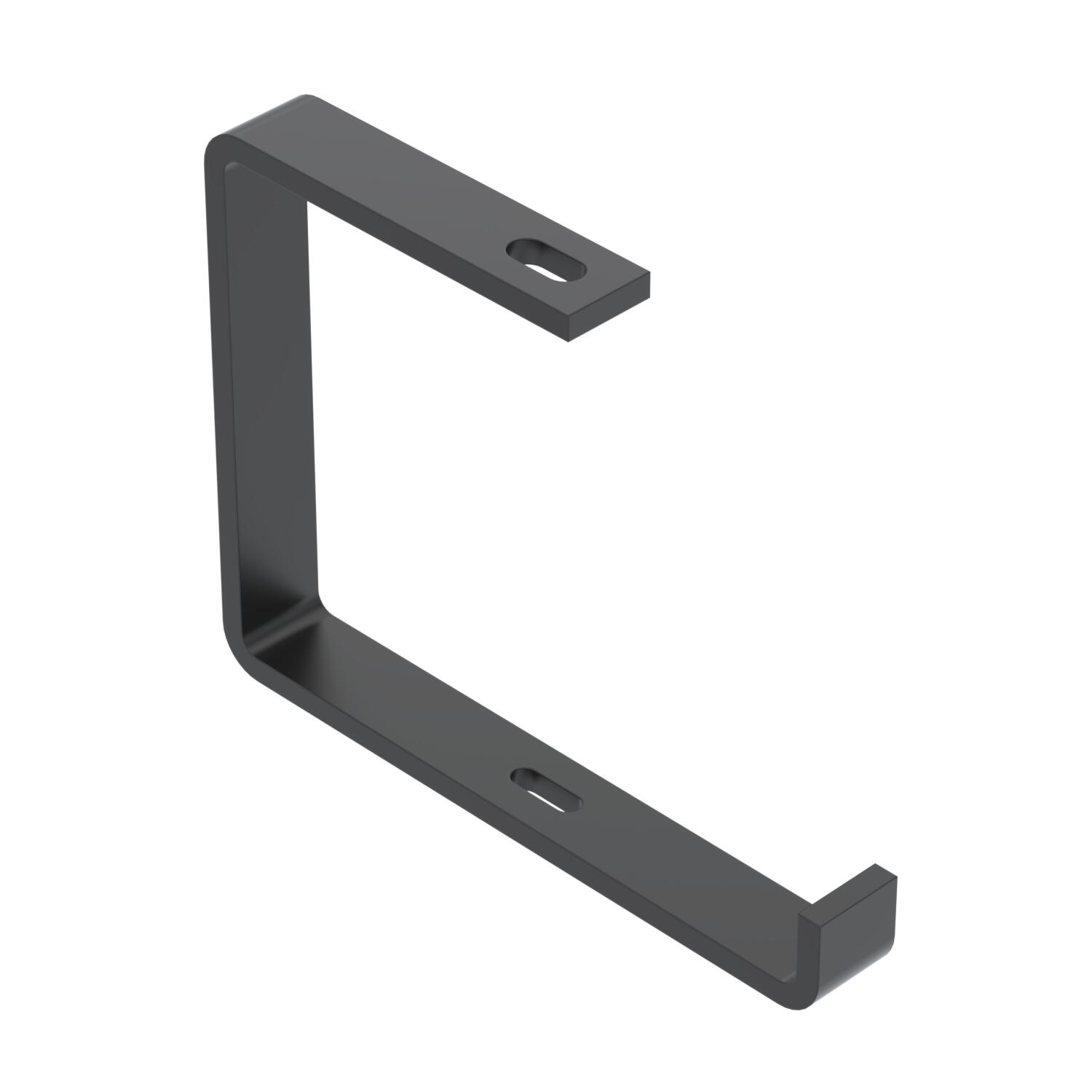 Consola de teto Perfil plano B200mm Aço PES135 - Poliéster preto RAL 9005