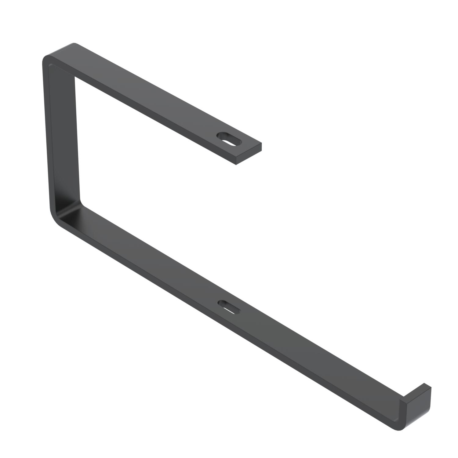 Consola de teto Perfil plano B400mm Aço PES135 - Poliéster preto RAL 9005