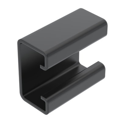 Distanciador para utilização em perfil US 3 46x40x22,5 Aço PES135 - Poliéster preto RAL 9005