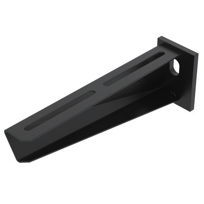 Wall and Support bracket with welded head plate B210mm Aço PES135 - Poliéster preto RAL 9005