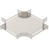 Cross over for cable tray 60x300 Aço inoxidável, livre de ferrugem A2 1.4301 brilhante, pós-tratamento aço inoxidável