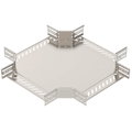 Cross over for cable tray 60x300 Aço inoxidável, livre de ferrugem A2 1.4301 brilhante, pós-tratamento aço inoxidável