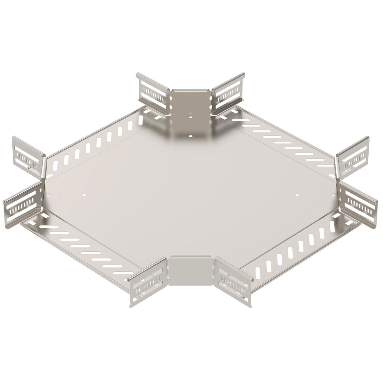 Cross over for cable tray 60x300 Aço inoxidável, livre de ferrugem A2 1.4301 brilhante, pós-tratamento aço inoxidável