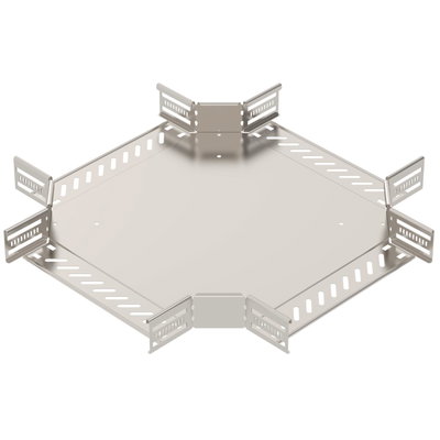Cross over for cable tray 60x300 Aço inoxidável, livre de ferrugem A2 1.4301 brilhante, pós-tratamento aço inoxidável