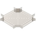 Cross over for cable tray 60x400 Aço inoxidável, livre de ferrugem A2 1.4301 brilhante, pós-tratamento aço inoxidável