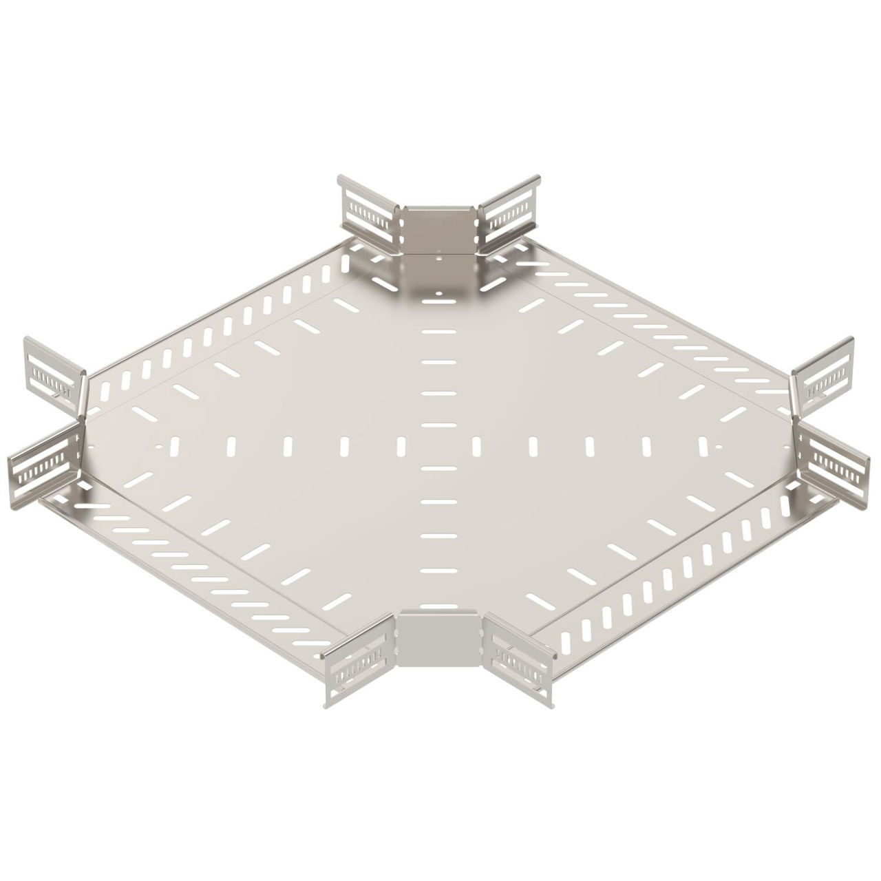 Cross over for cable tray 60x400 Aço inoxidável, livre de ferrugem A2 1.4301 brilhante, pós-tratamento aço inoxidável