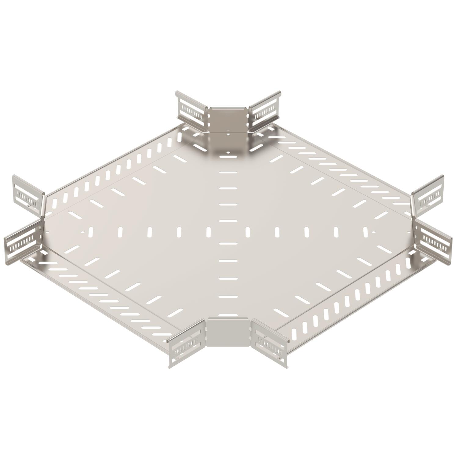 Cross over for cable tray 60x400 Aço inoxidável, livre de ferrugem A2 1.4301 brilhante, pós-tratamento aço inoxidável