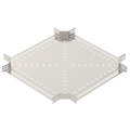 Cross over for cable tray 60x600 Aço inoxidável, livre de ferrugem A2 1.4301 brilhante, pós-tratamento aço inoxidável
