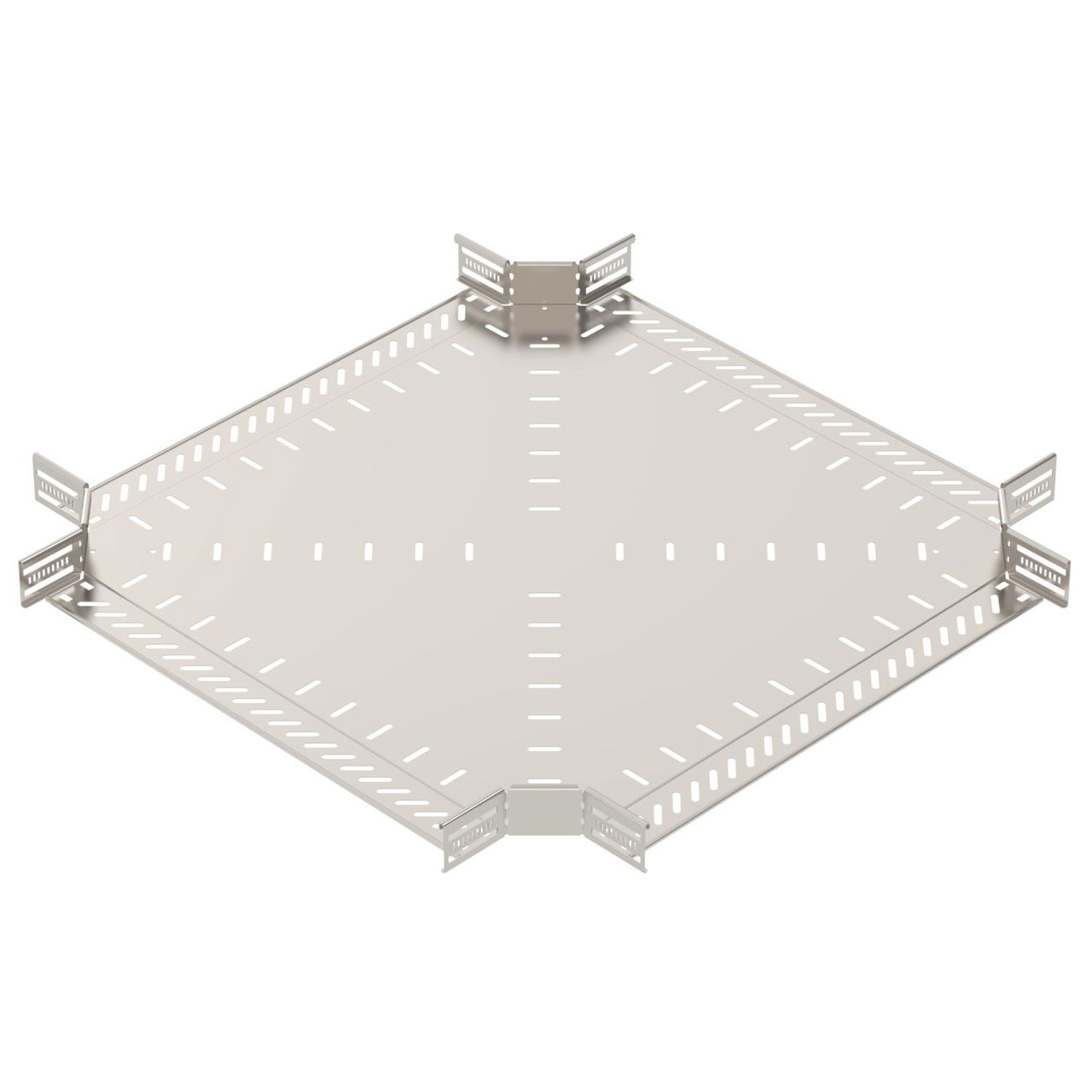 Cross over for cable tray 60x600 Aço inoxidável, livre de ferrugem A2 1.4301 brilhante, pós-tratamento aço inoxidável