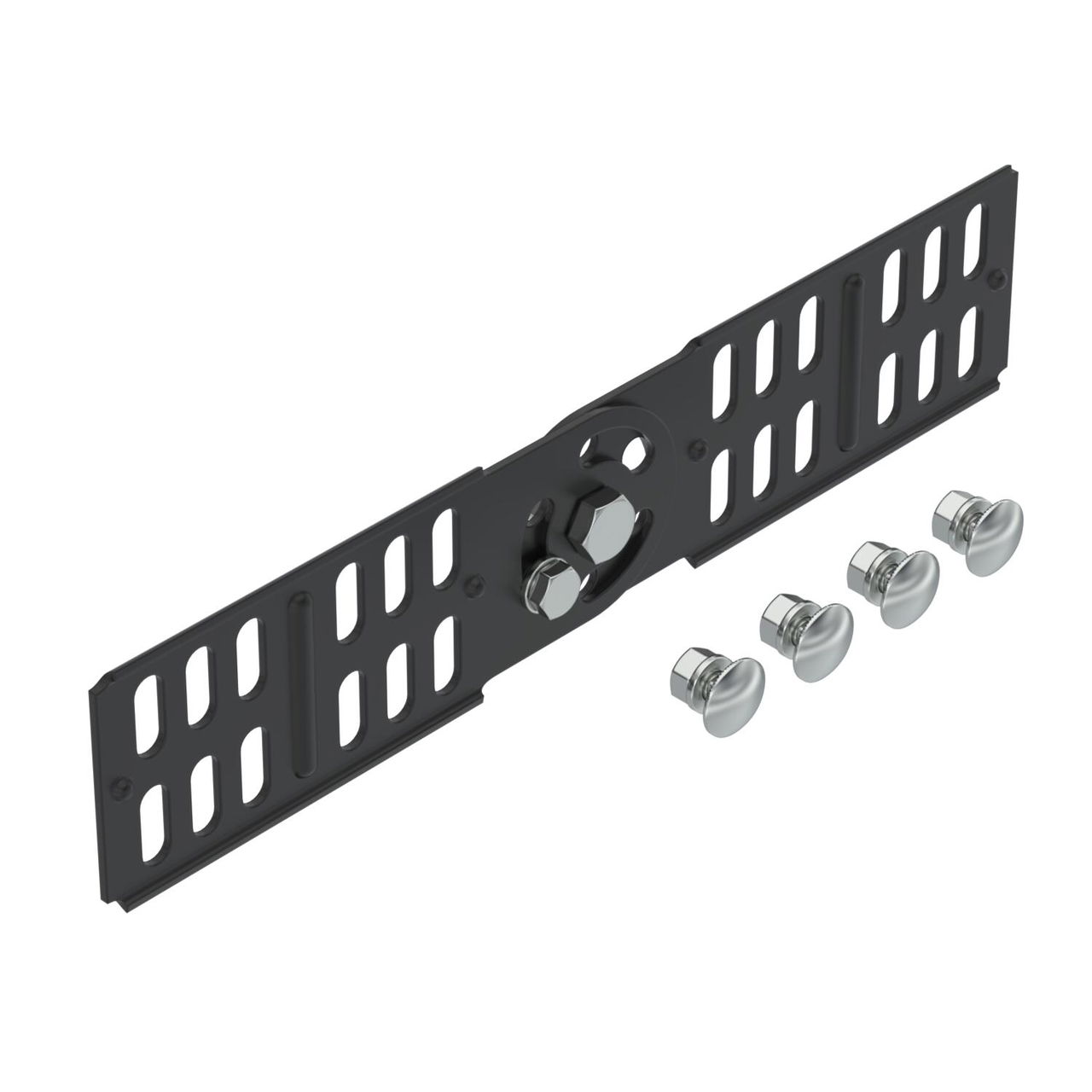 União articulada para caminho de cabos em chapa 60x250 Aço PES135 - Poliéster preto RAL 9005