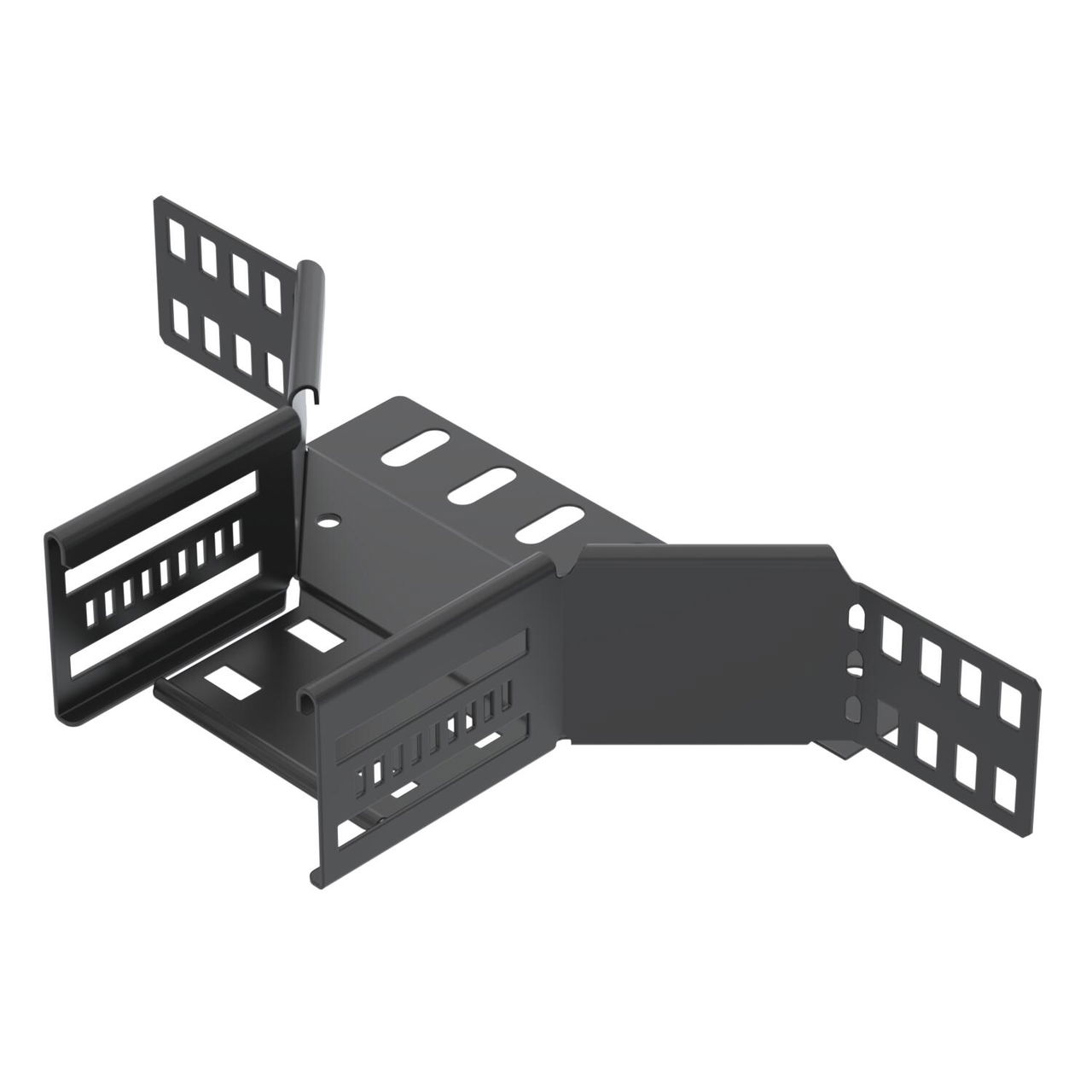 Derivação simples para caminho de cabos em chapa 60x100 Aço PES135 - Poliéster preto RAL 9005