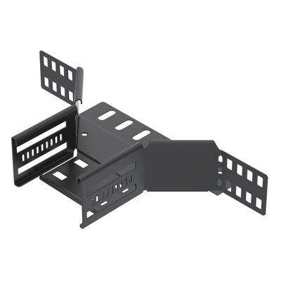 Derivação simples para caminho de cabos em chapa 60x100 Aço PES135 - Poliéster preto RAL 9005