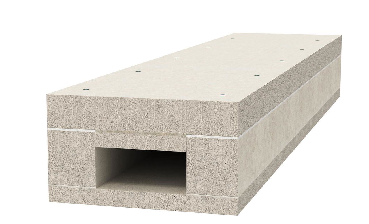 Ducto antifogo I120/E90 Direct mounting 50x110 Betão leve de fibra de vidro cinzento