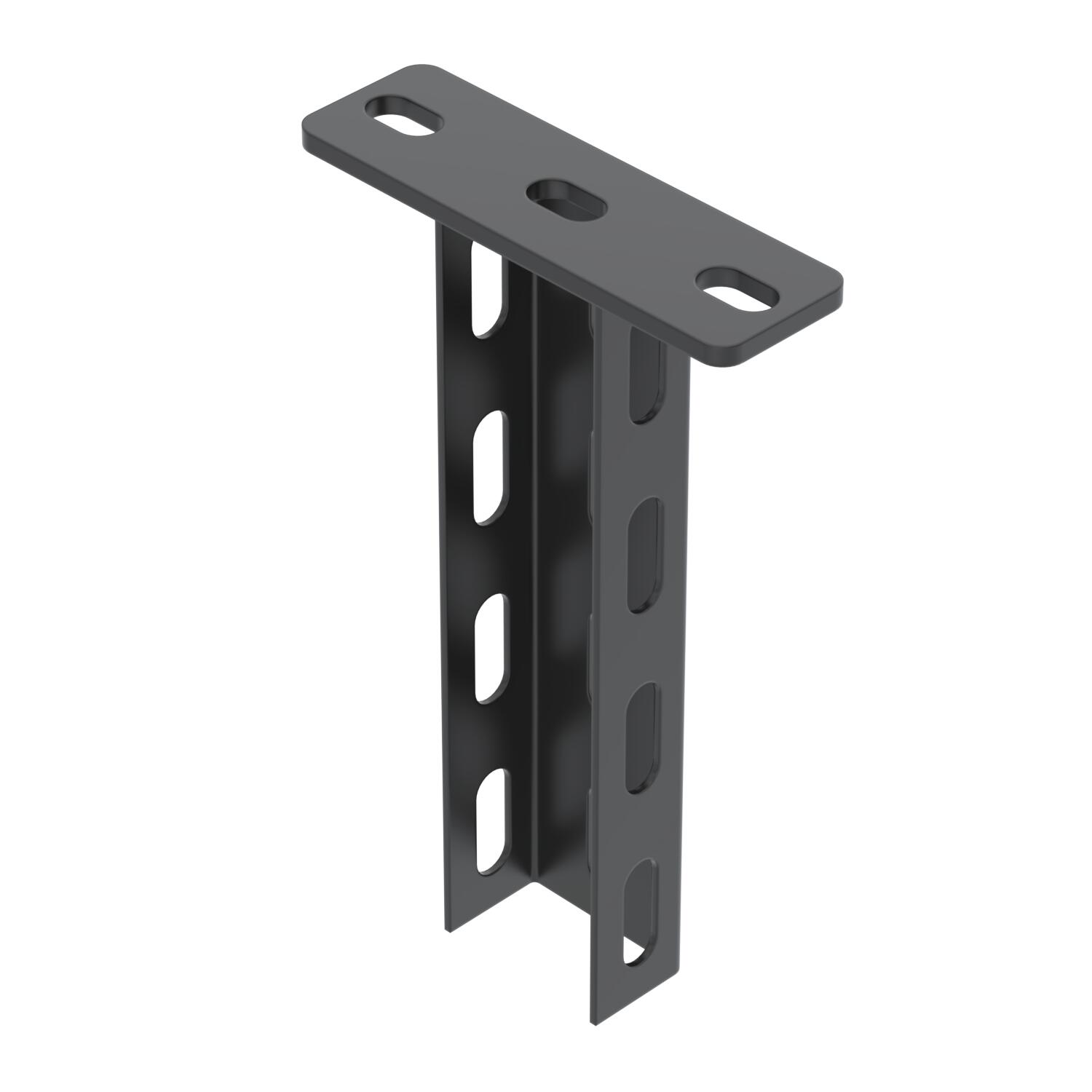 Pendural U com cabeça soldada 50x30x200 Aço PES135 - Poliéster preto RAL 9005