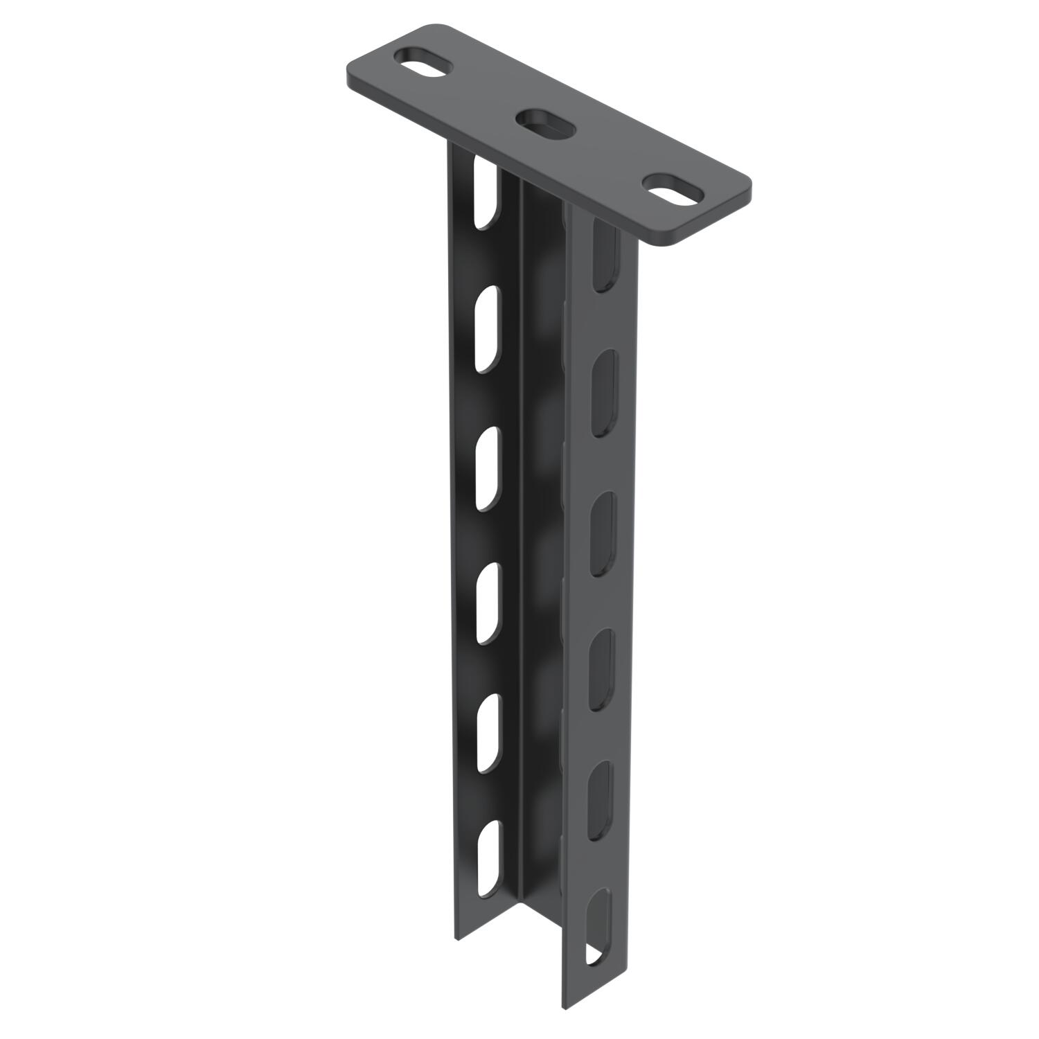 Pendural U com cabeça soldada 50x30x300 Aço PES135 - Poliéster preto RAL 9005