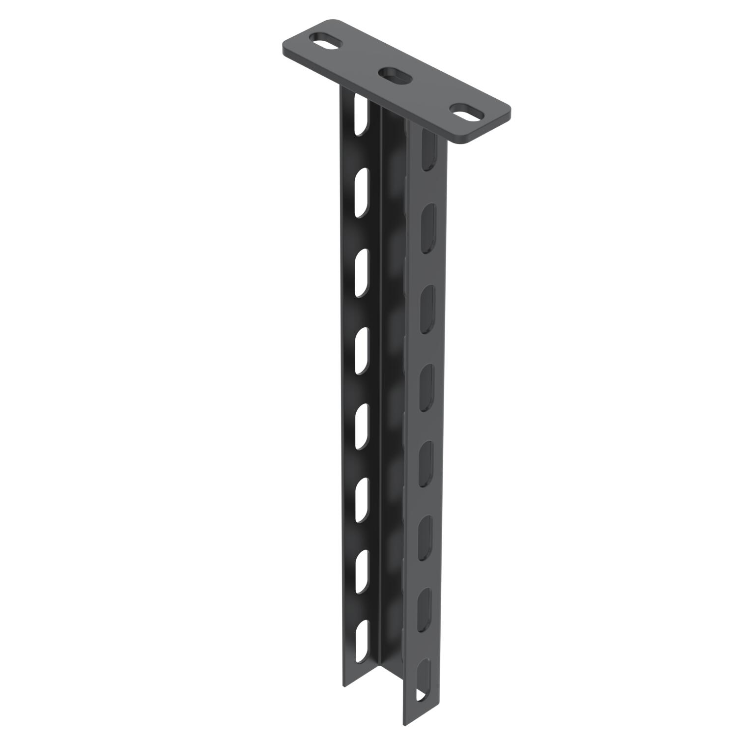 Pendural U com cabeça soldada 50x30x400 Aço PES135 - Poliéster preto RAL 9005