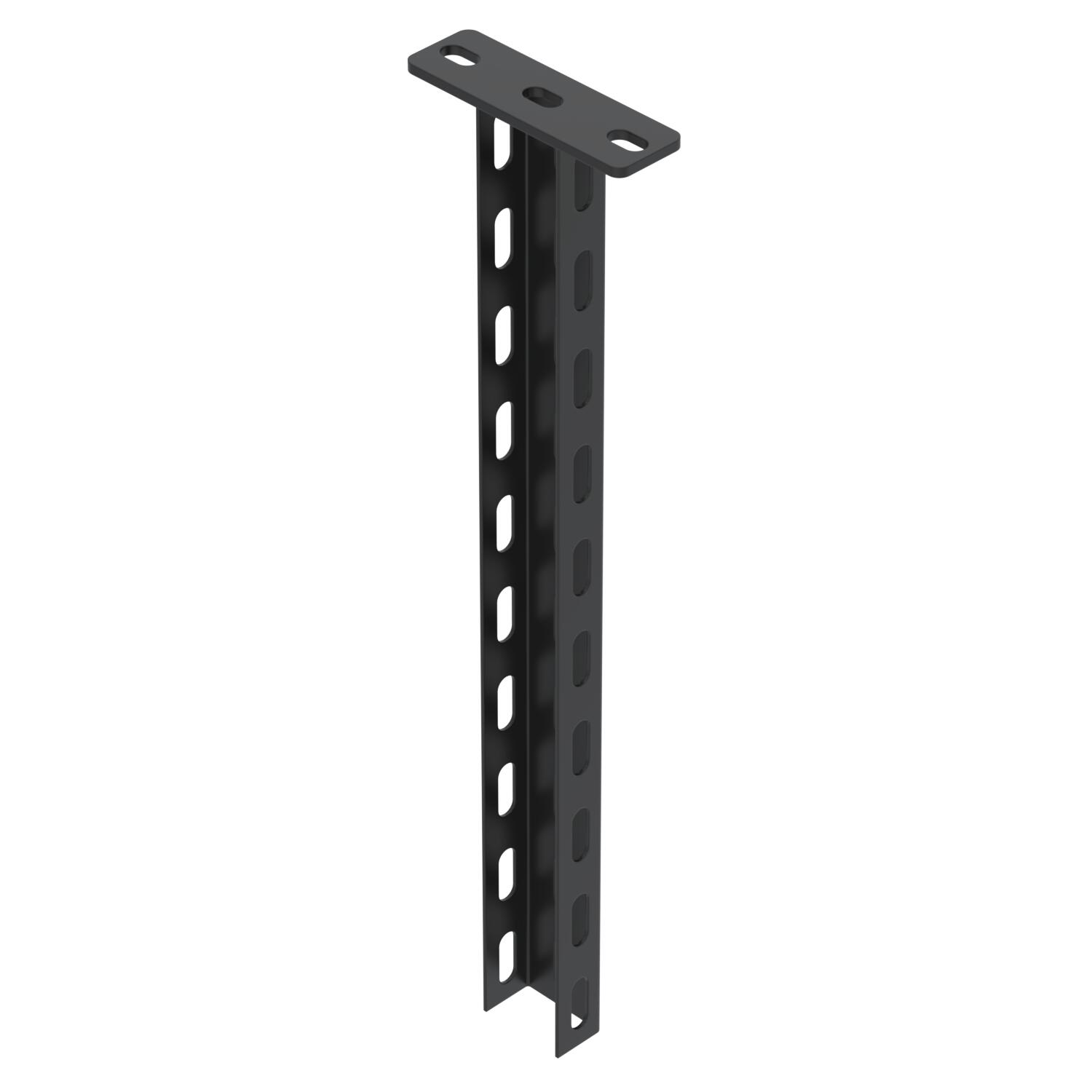 Support with welded head plate 50x30x500 Aço PES135 - Poliéster preto RAL 9005
