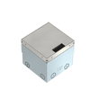 Caixa de pavimento não equipada, saída de escova 140x140x110 Aço inoxidável, livre de ferrugem A2 1.4301 brilhante, pós-tratamento