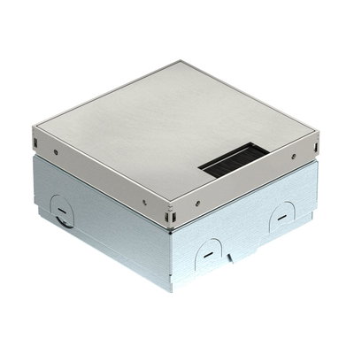Caixa de pavimento não equipada, saída de escova 140x140x75 Aço inoxidável, livre de ferrugem A2 1.4301 brilhante, pós-tratamento