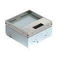Caixa de pavimento não equipada, saída de escova 140x140x75 Aço inoxidável, livre de ferrugem A2 1.4301 brilhante, pós-tratamento