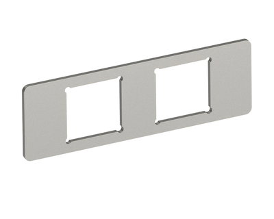 Espelho para 2 conectores Tipo F 77x24x1,5 Aço inoxidável, livre de ferrugem A2 1.4301