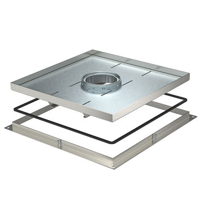 Cassete para grandes cargas para tubo periscópio 383x383x20 Aço inoxidável, livre de ferrugem 1.4301 A2 1.4301