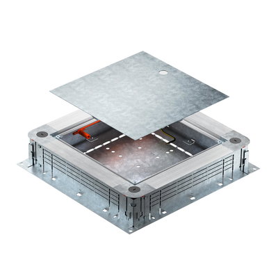Junction and branch box for screed height 115-160 mm 400x380x80 Aço galvanizado pelo método Sendzimir