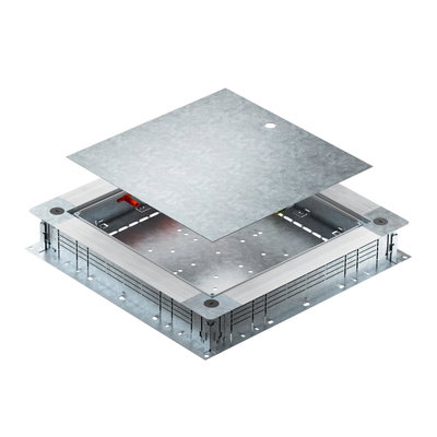 Caixa de pavimento para altura pavimento 80-160mm 500x480x80 Aço galvanizado pelo método Sendzimir