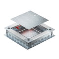 Caixa de pavimento com entrada de tubo 400x380x80 Aço galvanizado pelo método Sendzimir