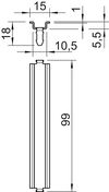 Calha DIN para fixação de borne de terra 99x15x7,4 Aço eletrogalvanizado, passivado transparente