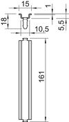 Calha DIN para fixação de borne de terra 161x15x7,5 Aço eletrogalvanizado, passivado transparente