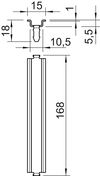 Calha DIN para fixação de borne de terra 168x15x7,5 Aço eletrogalvanizado, passivado transparente