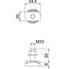 Hammerhead screw with spring for profile rail MS4121/4141 M10x30mm Aço Lamela de zinco