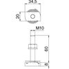 Hammerhead screw with spring for profile rail MS4121/4141 M10x60mm Aço Lamela de zinco