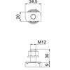 Hammerhead screw with spring for profile rail MS4121/4141 M12x30mm Aço Lamela de zinco
