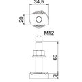 Hammerhead screw with spring for profile rail MS4121/4141 M12x60mm Aço Lamela de zinco