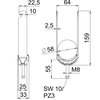 Abraçadeira BBS 2056 dupla 52-58mm Aço Galvanizado por imersão a quente após maquinação