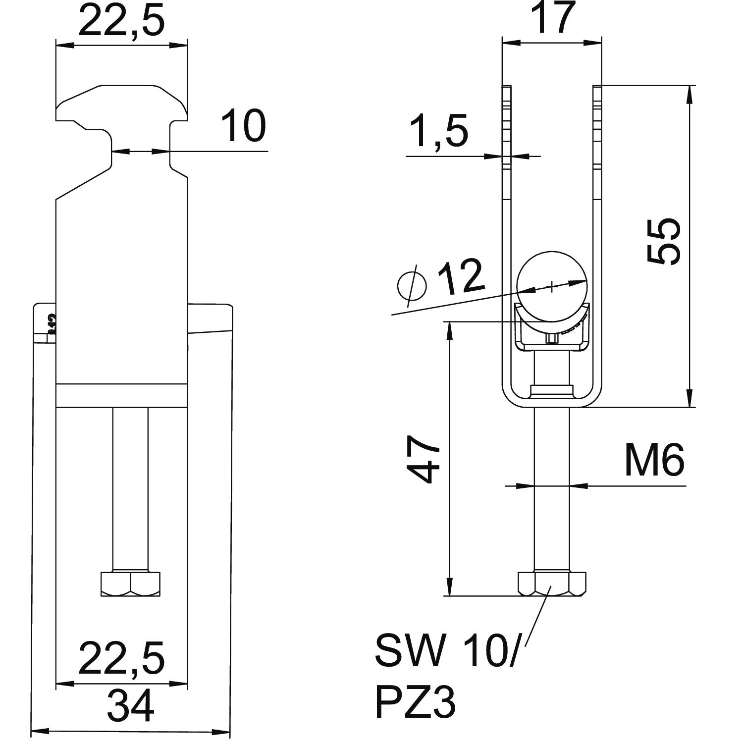 Abraçadeira BBS 2056 dupla 08-12mm Aço inoxidável, livre de ferrugem A2 1.4301 brilhante, pós-tratamento – Imagem 2 de 2