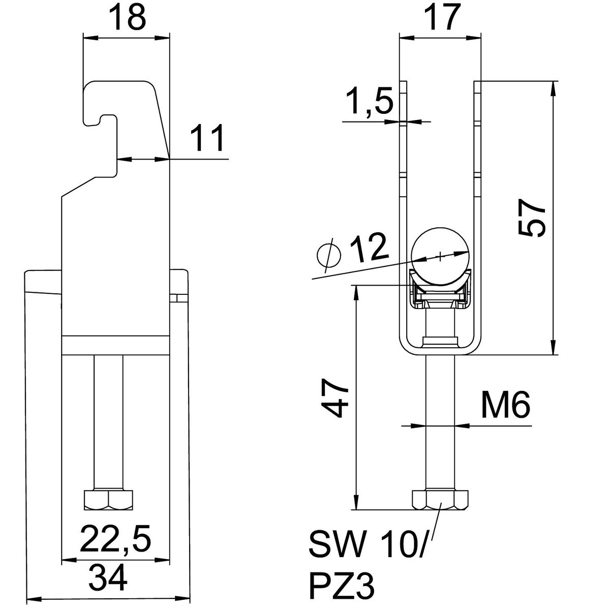 Abraçadeira BBS 2056 dupla 08-12mm Alumínio – Imagem 2 de 2