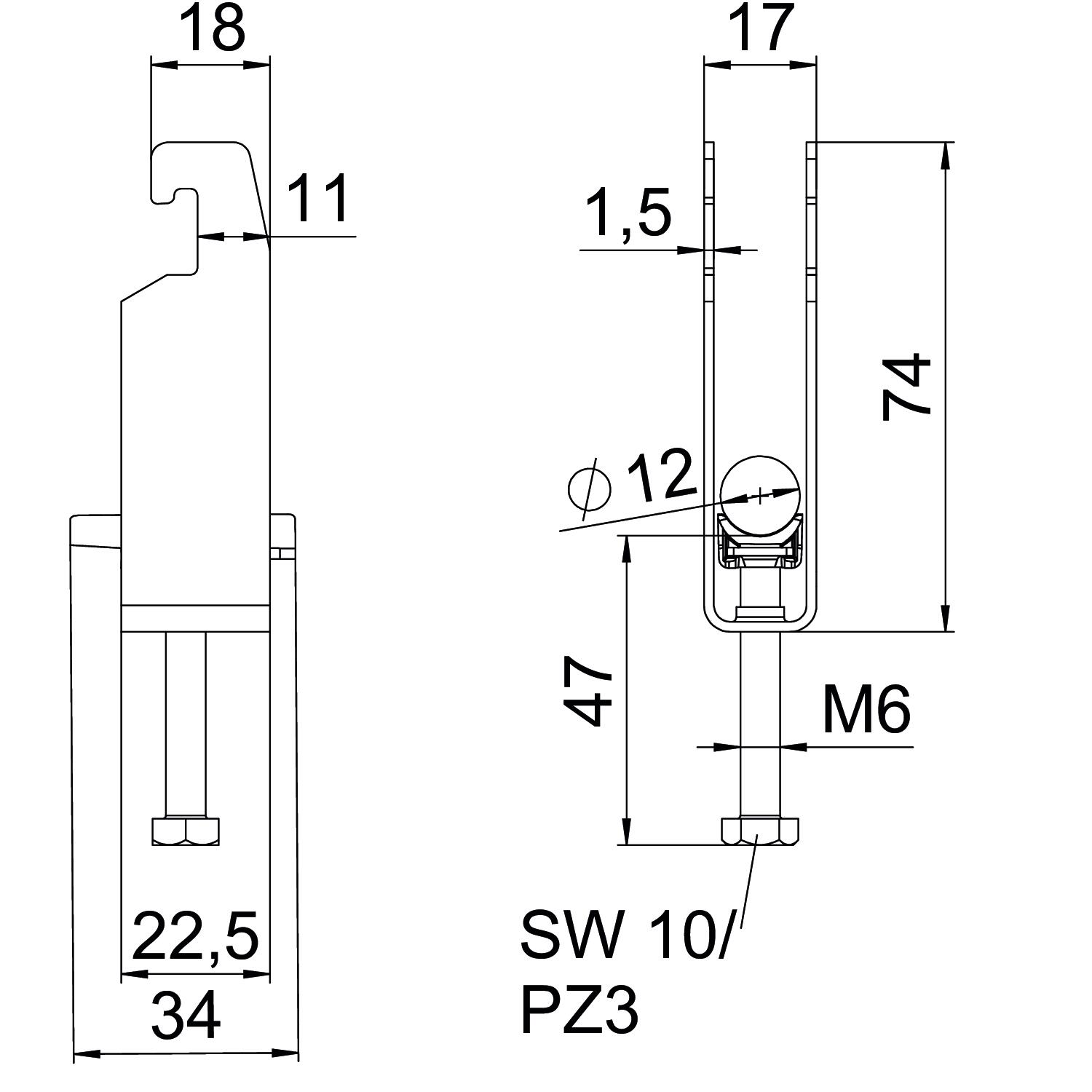 Abraçadeira BBS 2056 tripla 08-12mm Alumínio – Imagem 2 de 2
